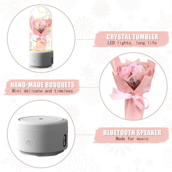 2-in-1 Rose LED Light & Bluetooth Speaker – Mother’s Day Gift in Glass Dome - Image 2